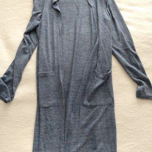 Navy Marl Longline/Duster Cardigan M